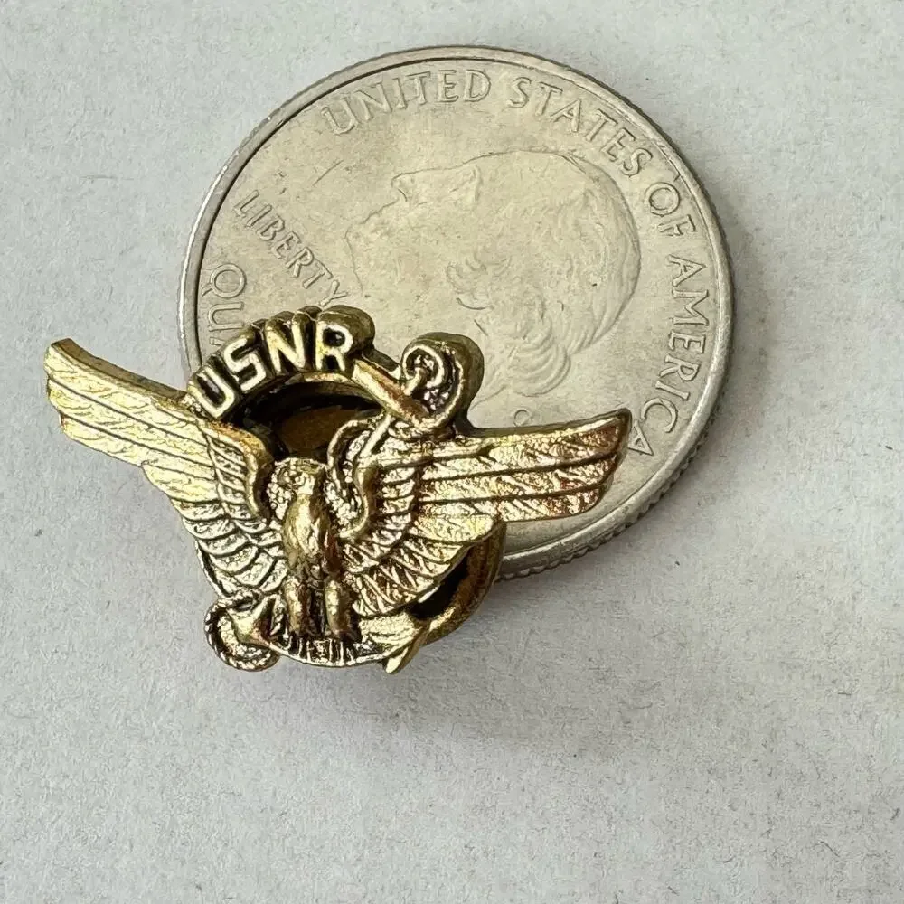 USNR Collar Button Hole Stud WWII United States Navy Reserve Vintage Military